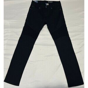 H&M Divided Skinny Black Jeans Men’s Size 33 Button Fly Moto Style.